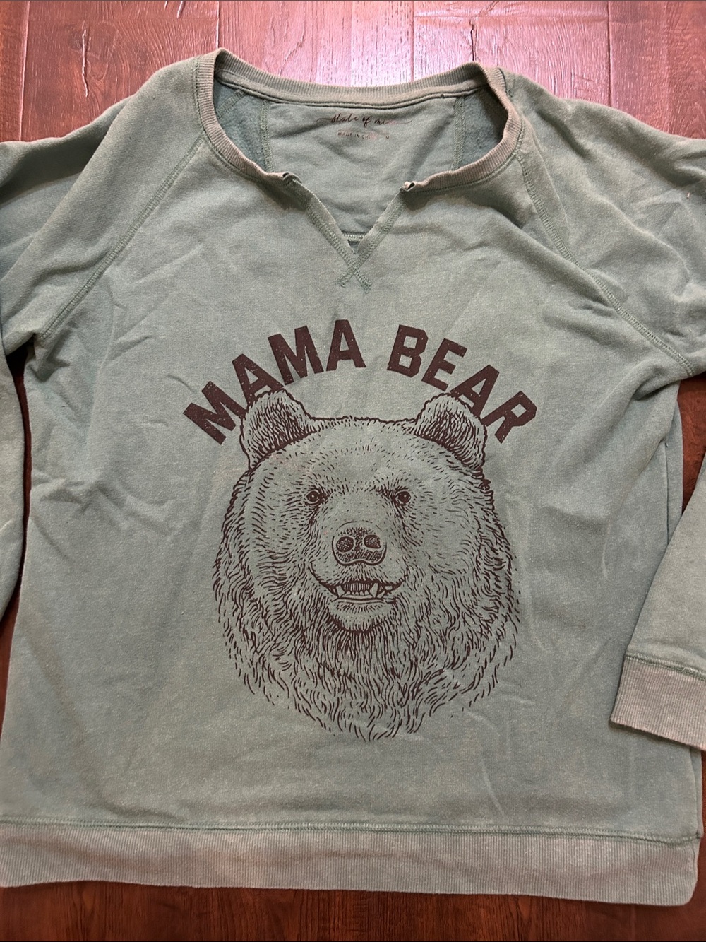 State of Mind Olive Green "Mama Bear" Kids Sweatshirt